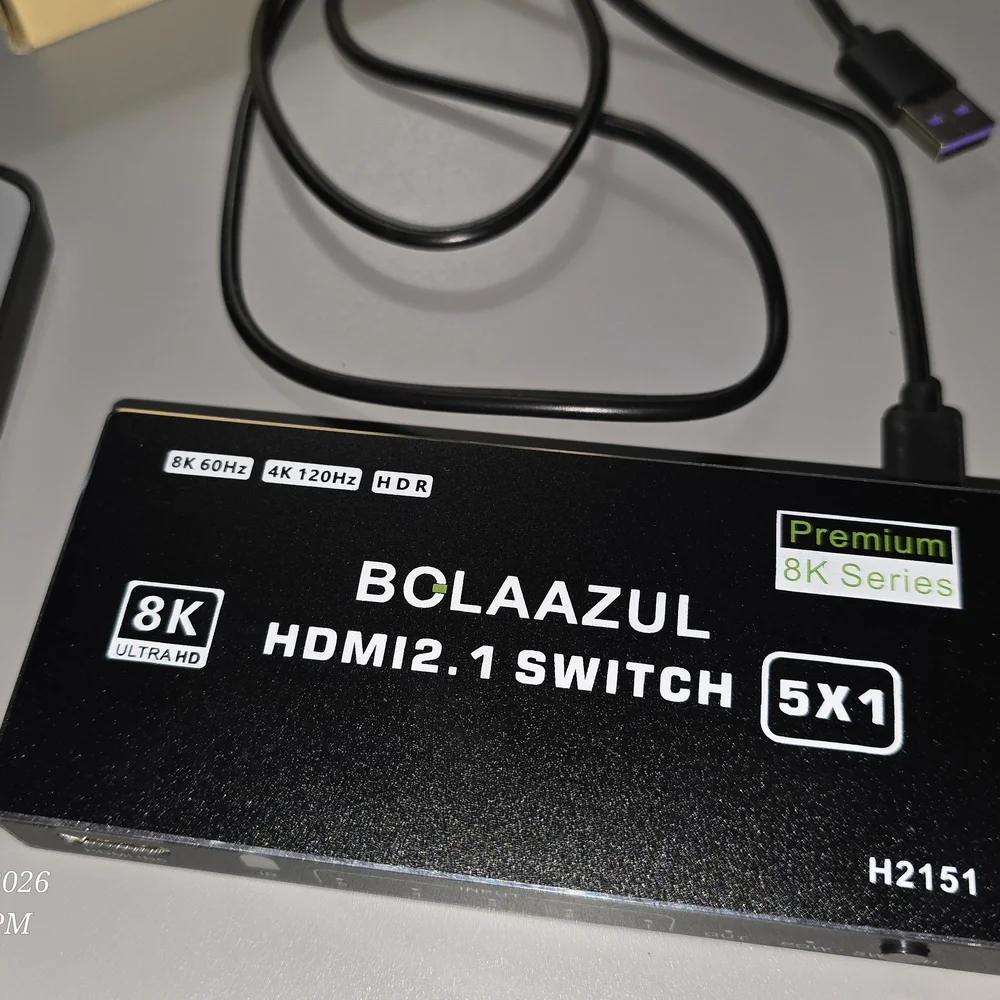 (001)8K HDMI 5x1 2.1 Switch with Remote